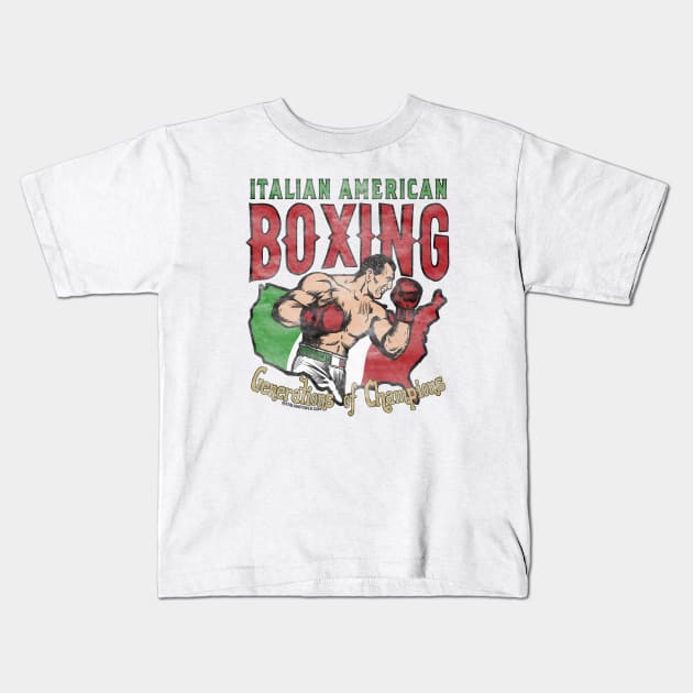 Italian American Boxing Champions Kids T-Shirt by ItalianPowerStore